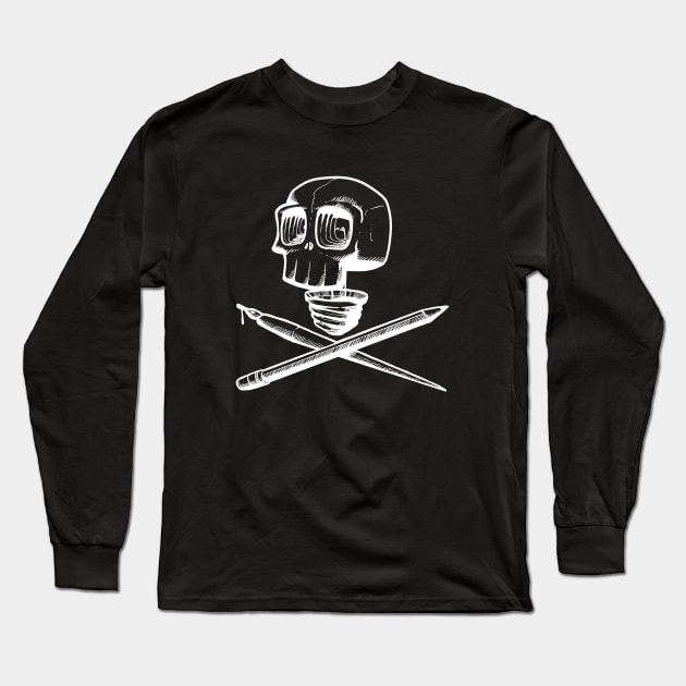 Creative Skull Idea - White Long Sleeve T-Shirt by huefinder